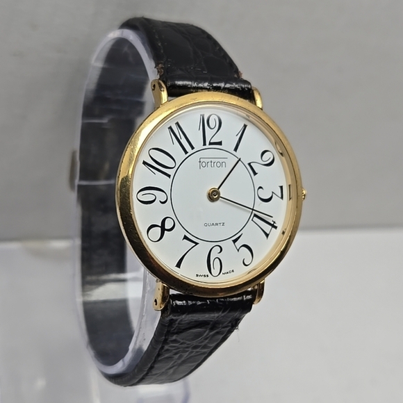 Womens Vintage Fortron Quartz Swiss Made 10k Gold Plated Watch New Battery - Picture 3 of 11